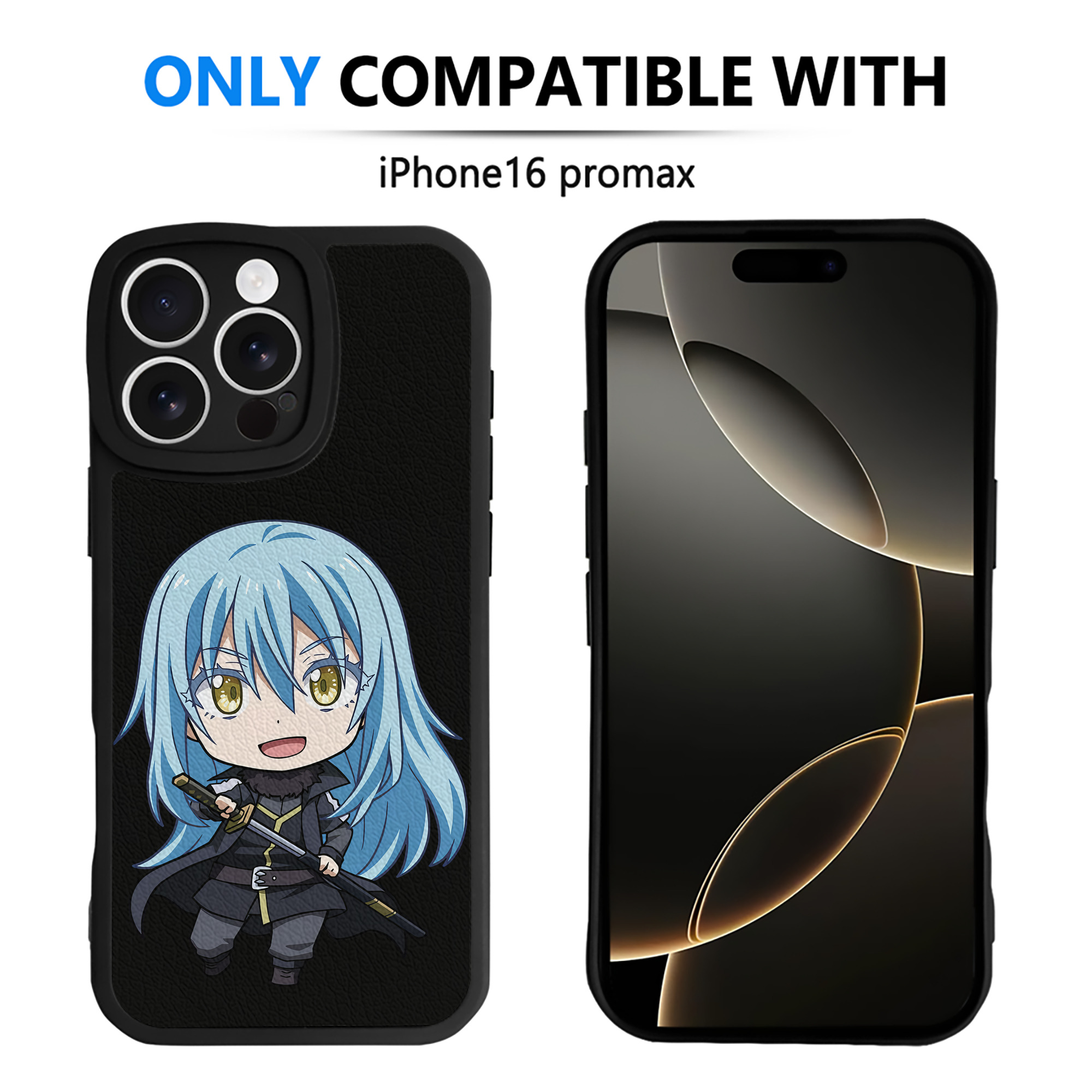 （画像用） 転スラ Regarding Reincarnated to Slime 【iPhone 16シリーズ対応】シリコンスマホケース（レザー調） 材質：シリコン